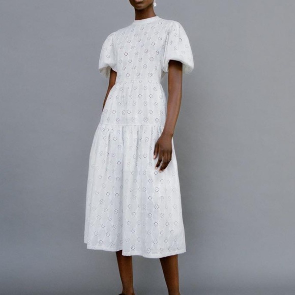 NWT ZARA OPEN BACK MIDI DRESS - Picture 1 of 7